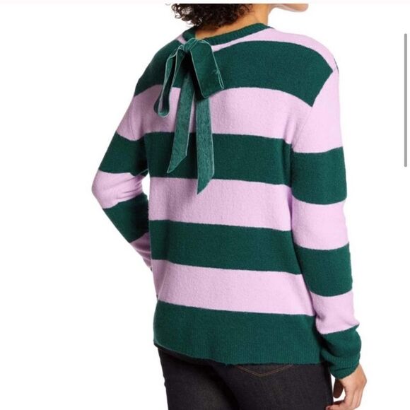 Halogen Atlantic Pacific Striped Bow Back Sweater - Picture 2 of 6